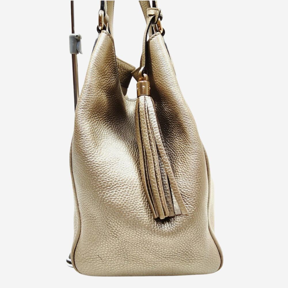 Gucci Bronze Soho Shoulder Bag in Pebbled Leather - Picture 3 of 9